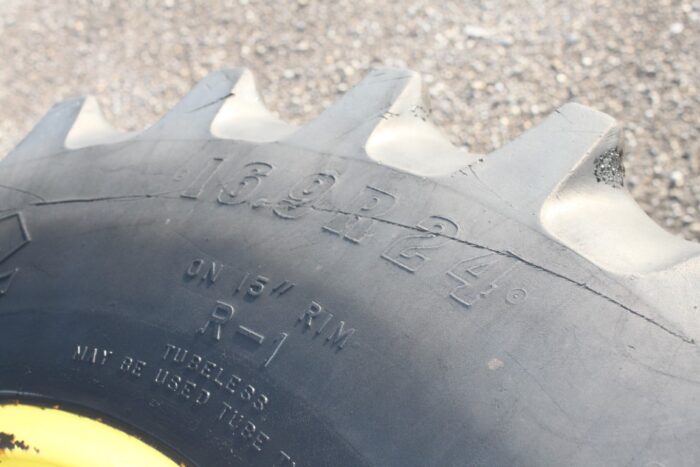 Firestone set of 2 16.9x24 tires on 8 bolt rims - Image 6