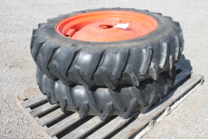 set of 13.6x 38 tires and wheel assemblies - Image 2
