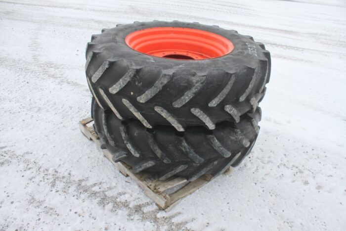 Firestone Used 380/85R-30 front tractor tires on Kubota 10 bolt rims, 11" pilot, 13" bolt circle - Image 2