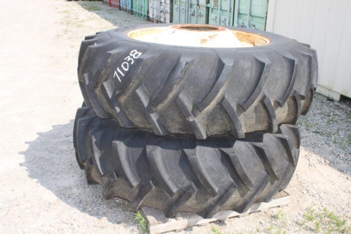 18.4-38 bias axle duals, 16"-38" rims, 10 bolt NO hubs, white bolt circle - Image 3