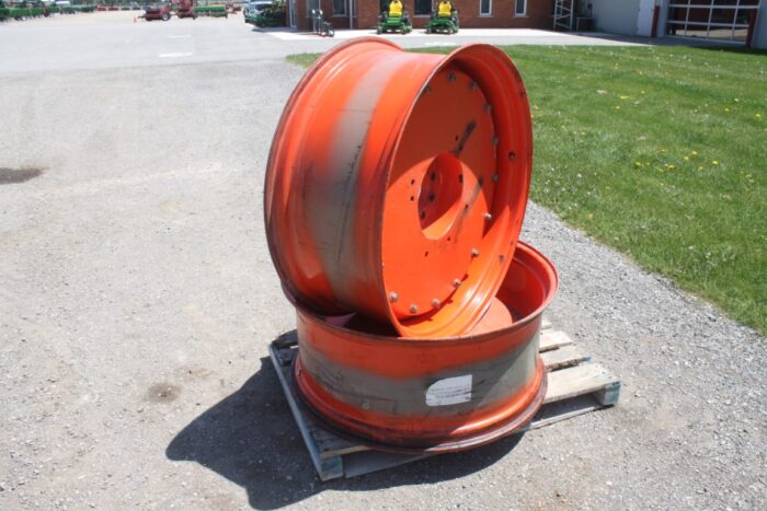 Mitas Pair of  8 bolt cast Kubota OEM rim, 6"pilot, 8" bolt circle, orange - Image 2