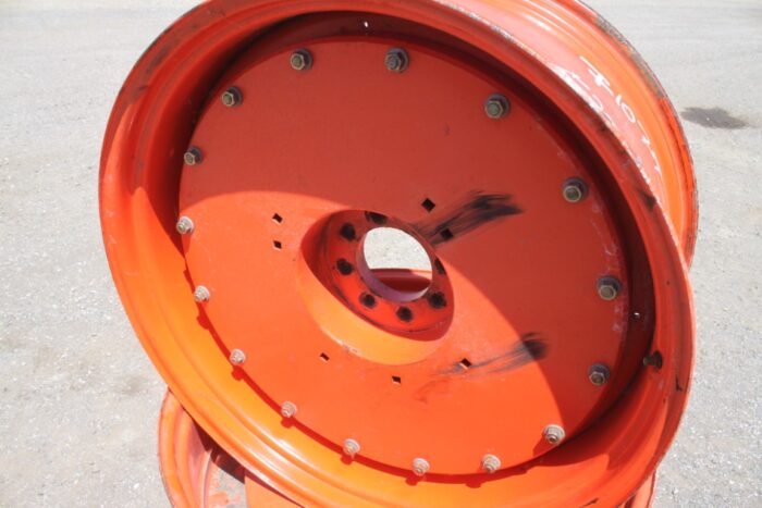 Mitas Pair of  8 bolt cast Kubota OEM rim, 6"pilot, 8" bolt circle, orange - Image 5