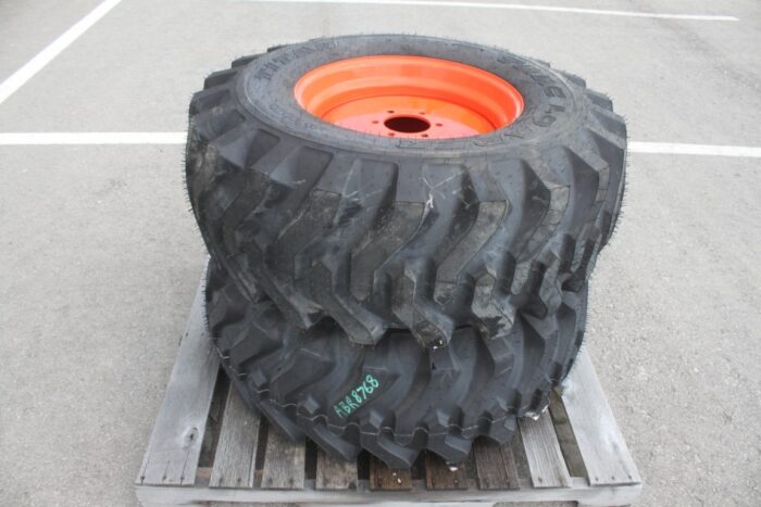Titan pair of 15x19.5 on Kubota rim, 100% tread - Image 4