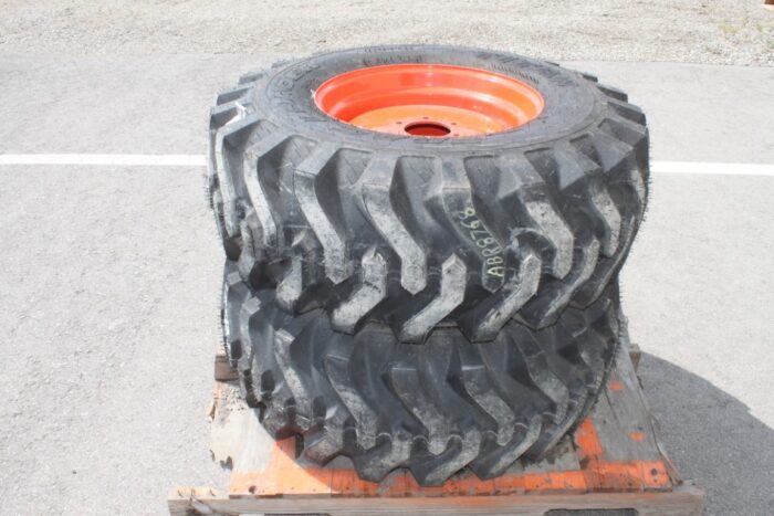 Titan pair of 15x19.5 on Kubota rim, 100% tread - Image 2