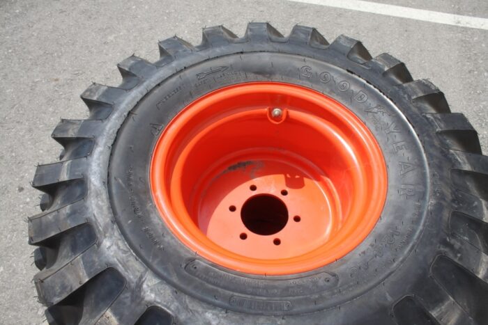 Goodyear set of 12.4x16 tires on Kubota rim, 100% tread - Image 5