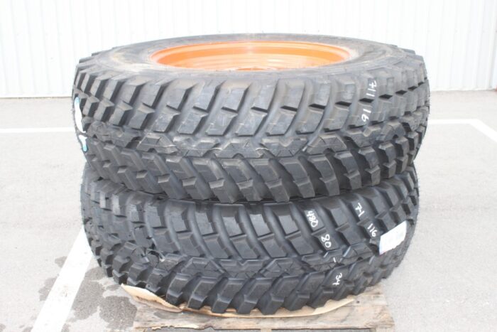 Nokian set of 480/80R-34 tires on Kubota rim, 100% tread