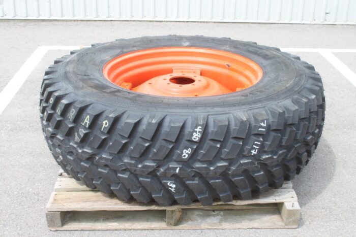 Nokian single 480/80R-34 tire on Kubota rim, 100% tread