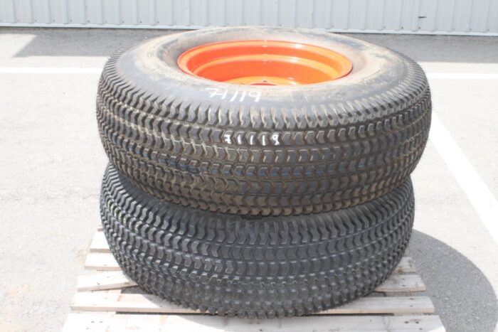Bridgestone set of 355/80D-20 turf tires on Kubota rim, 100% tread