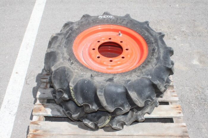 Goodyear pair of 8-16 tires on Kubota rim, 90% tread - Image 3
