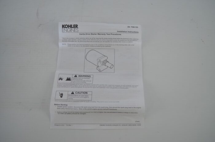 Kohler New starter, part number 3209808S (055681) - Image 6