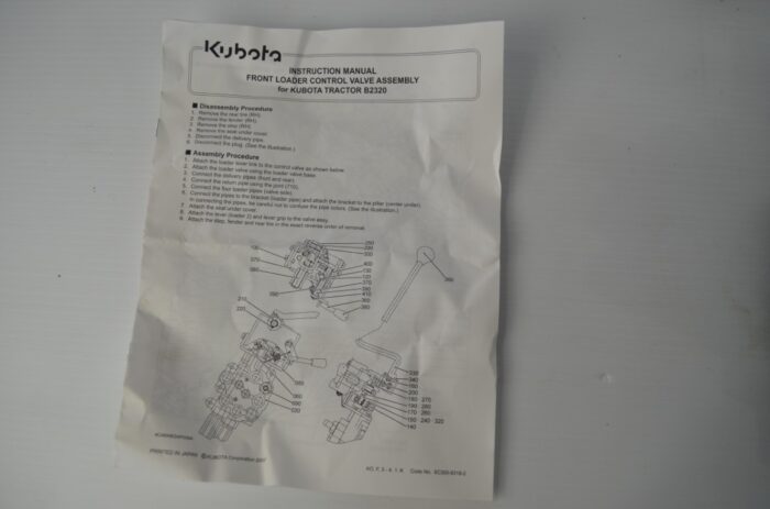一 Kubota 2 spool valve kit for front loader CONTROL valve assembly TO FIT Kubota Tractor B2320, part number B1980 - Image 2