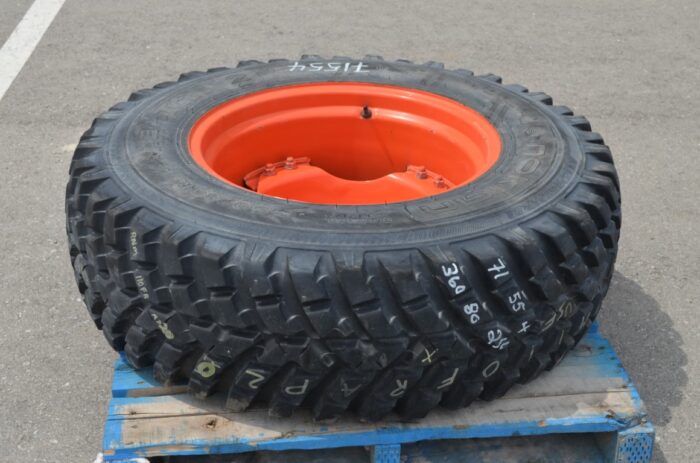 Nokian single 360/80R24 on Kubota rim