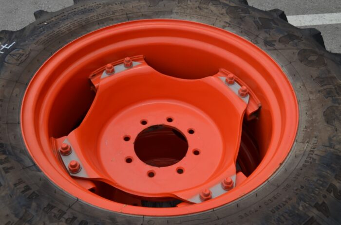 Firestone pair of 12.4-24 tires on Kubota rims - Image 3