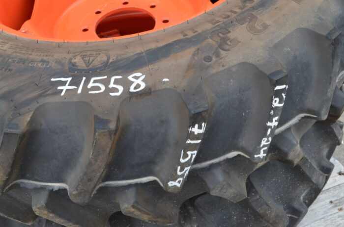Firestone pair of 12.4-24 tires on Kubota rims - Image 5