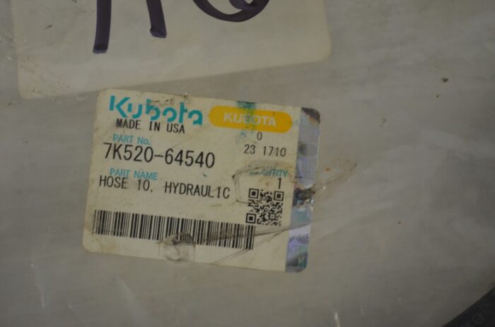 Kubota hydraulic hose, part number 7K520-64540 - Image 4