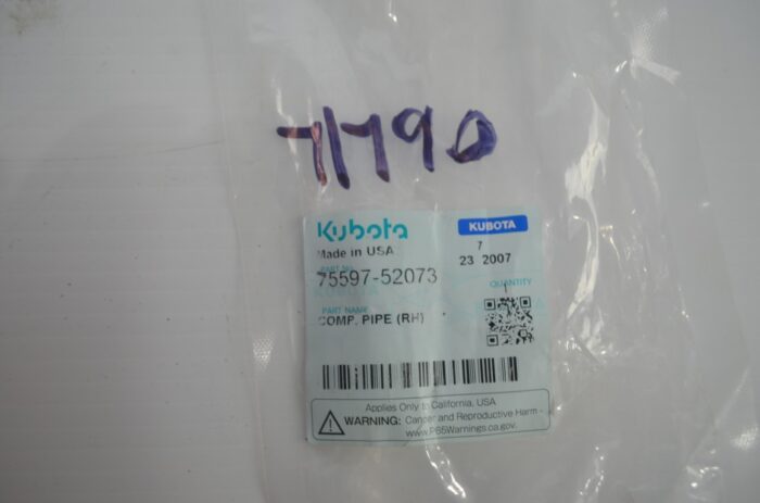 一 Kubota hyd pipe, part number 75597-52073 - Image 5