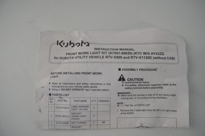 Kubota lights, part number V5222 - Image 8