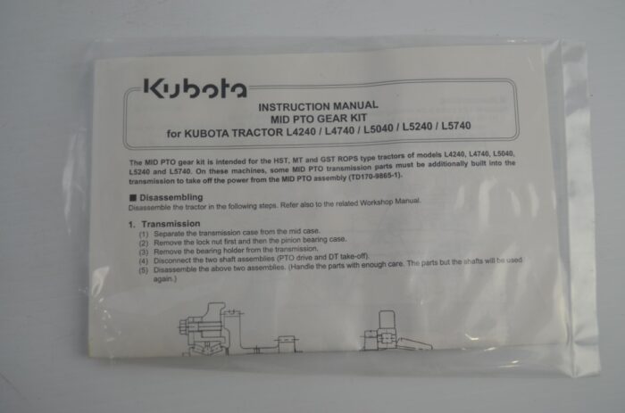 Kubota mid pto gear kit to fit L4000 series tractors (L4240-L5740), part number L8316 - Image 8