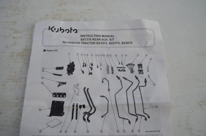 rear hydraulic outer kit to fit BX series tractor, to fit BX1870, BX 2370 and BX2670, part number BX 7376 - Image 8
