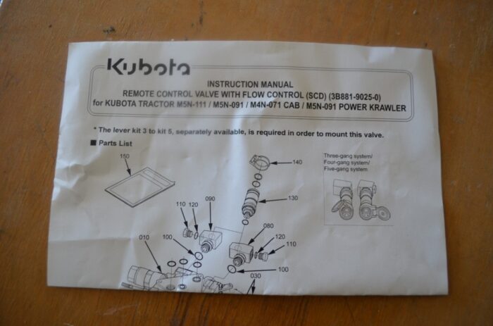 Kubota scd valve with flow control for Kubota tractor M5N-111 / M5N-091 / M4N-071 cab / /M5N-091 power krawler, part number M8136 - Image 5
