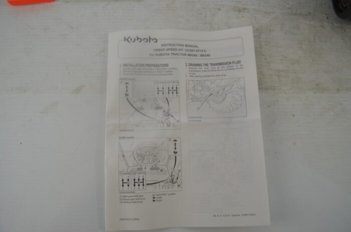 Kubota creeper speed kit to fit Kubota M8540 / M9540, part number M7648 (3C081-97721) - Image 5