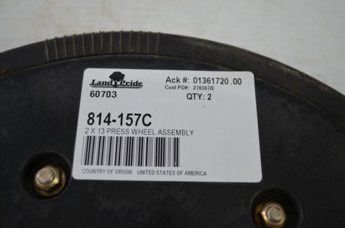 Land Pride 2 X 13 press wheel assambly, part number 814-157C - Image 5