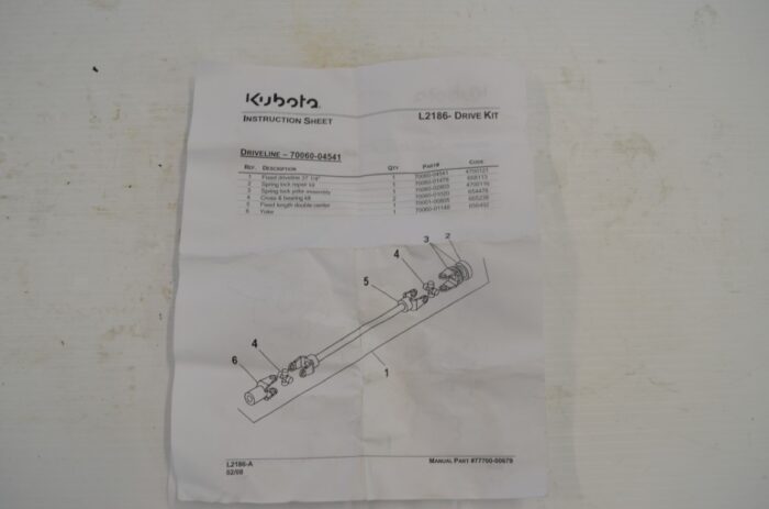 一 drive line pto kit, part number L2186 - Image 10