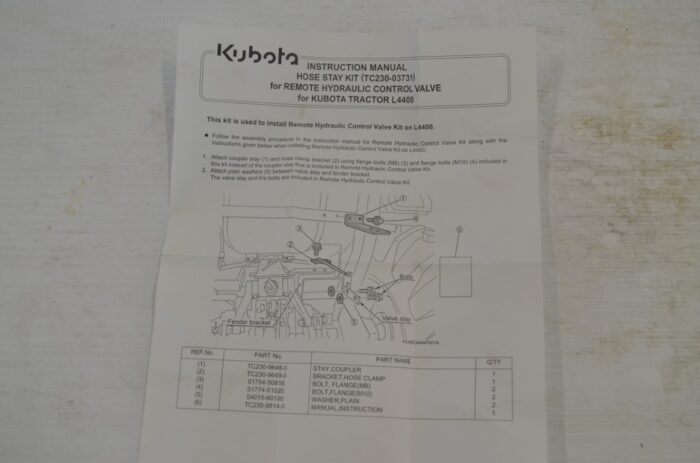 hose stay kit for rear remote valve, part number L8310 - Image 12