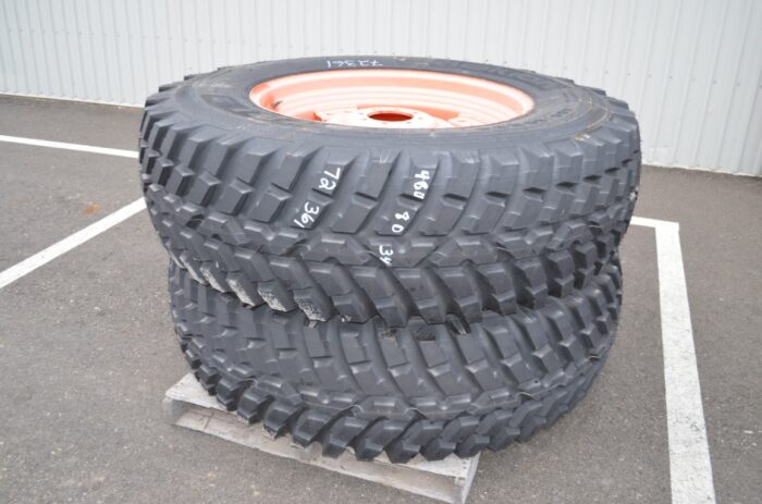 Nokian 2- 480/80R-34 tires on steel 8 bolt rims, 6" pilot, 8" bolt circle, new