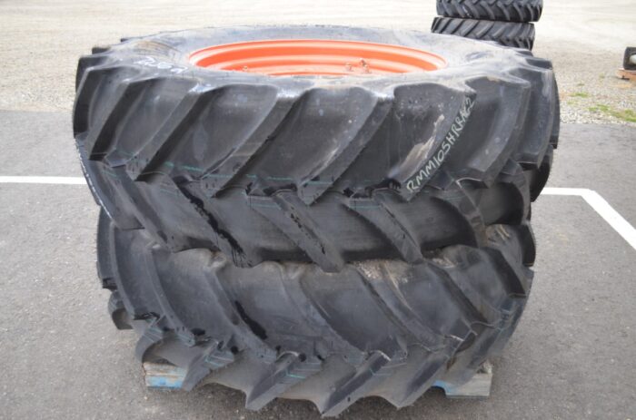Mitas 2- 460/85R-34 on 8 bolt cast rims, 6" pilot, 8" bolt circle, new - Image 2