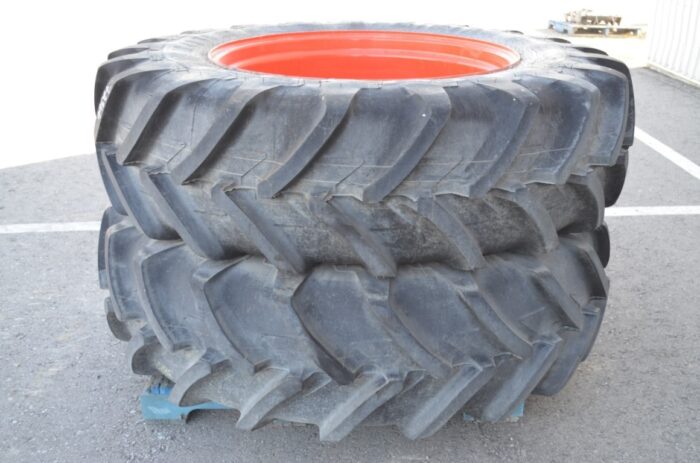 Michelin 2- 18.4x38 tires on 8 bolt steel rims, 8 5/8" pilot, 10 3/4" bolt circle - Image 2