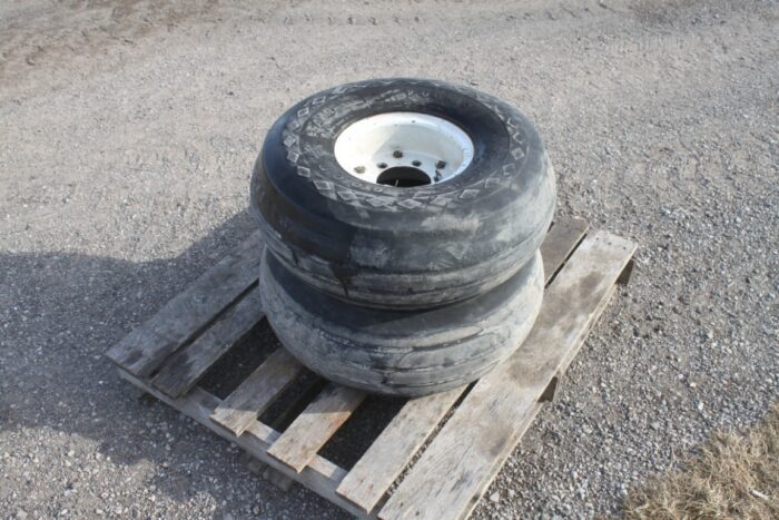 set of 2 Goodyear 9.00-10 implement tires, 6 bolt rim - Image 2