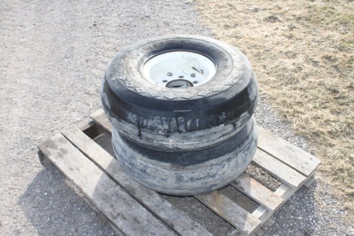set of 2 Goodyear 9.00-10 implement tires, 6 bolt rim - Image 3