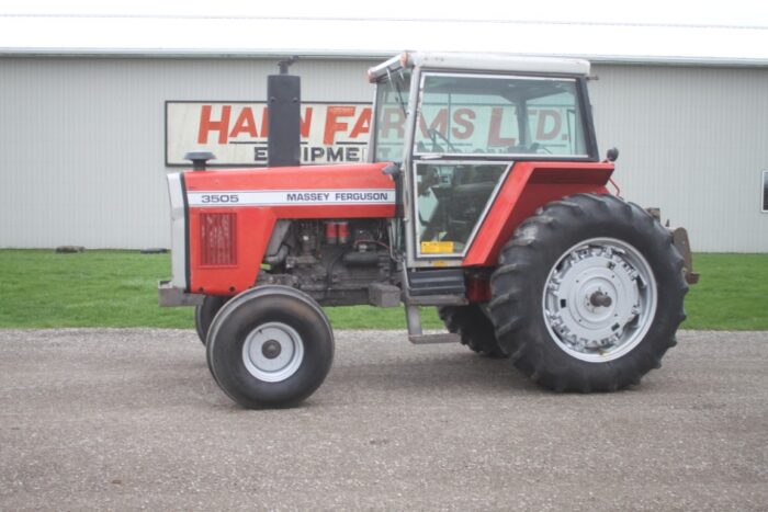MF 3505 2wd tractor, cab, air, 18.4x38, 8 speed shuttle, 2 remotes, 3789 hours local unit