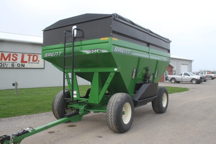 Brent 544 500 bu gravity wagon, tarp, green, as new - Image 2