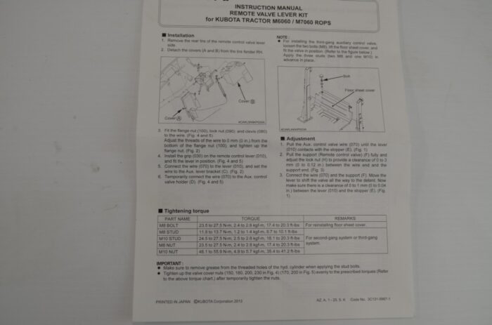 一 M7607 2nd valve lever, to fit M6060, M7060 rops, part number 3C13197140 - Image 2
