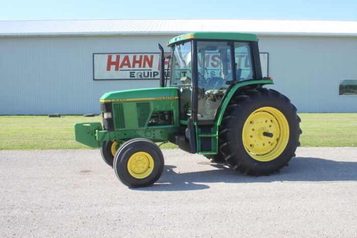 JD 6400 2wd tractor, cab, air 18.4R38, 2 remotes, rack and pinion axle, rebuilt engine