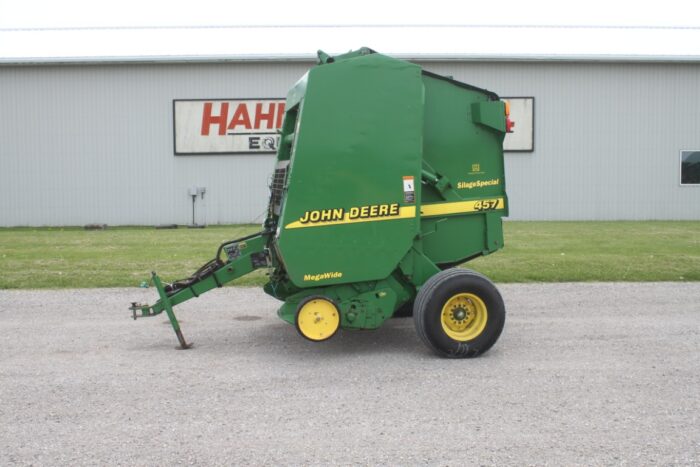 JD 457 silage special round baler, twine, mega wide pickup, 13,140 bales
