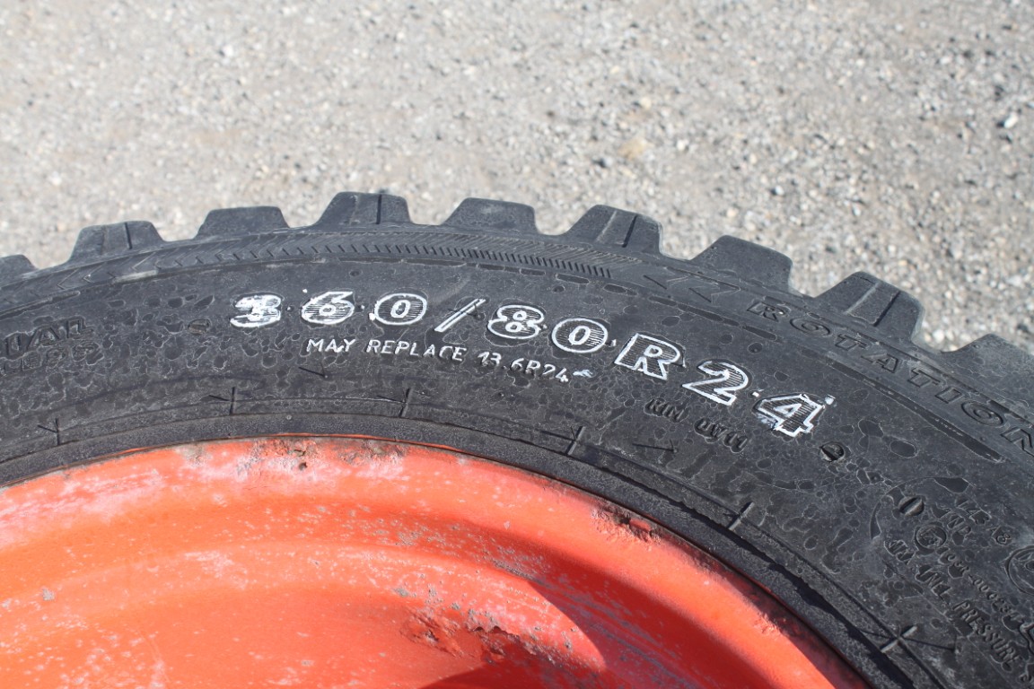 Nokian TRI 2 360/80R-24 tires on Kubota 8 bolt rim - Image 7