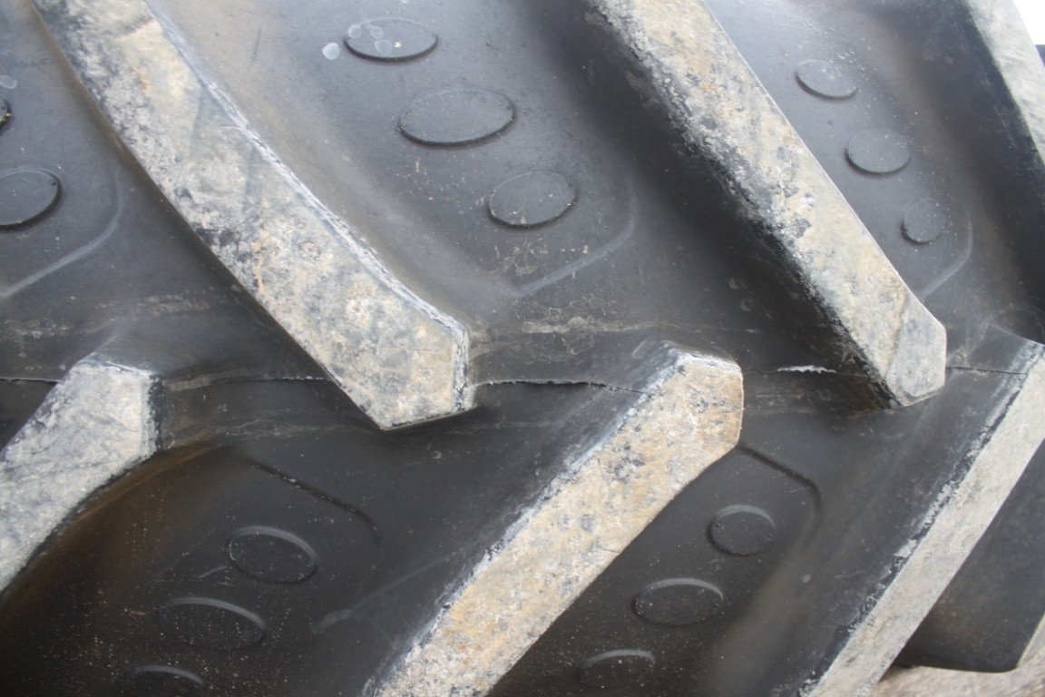 BKT 2- 460/85R-38 tires on cast rim assemblies, off of JD 6400 tractor, R & P axle, tread 85% - Image 8