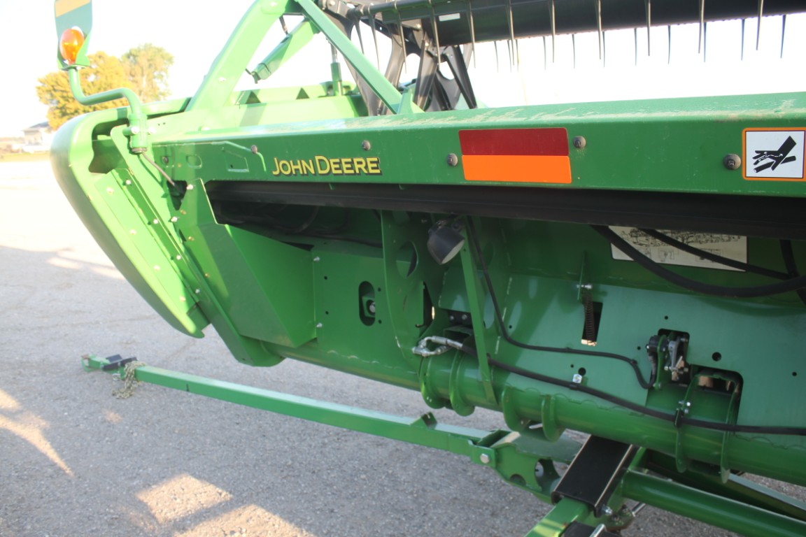 JD 630FD 30' flex draper head, double drive knife, Lankota short dividers, spare knife - Image 10