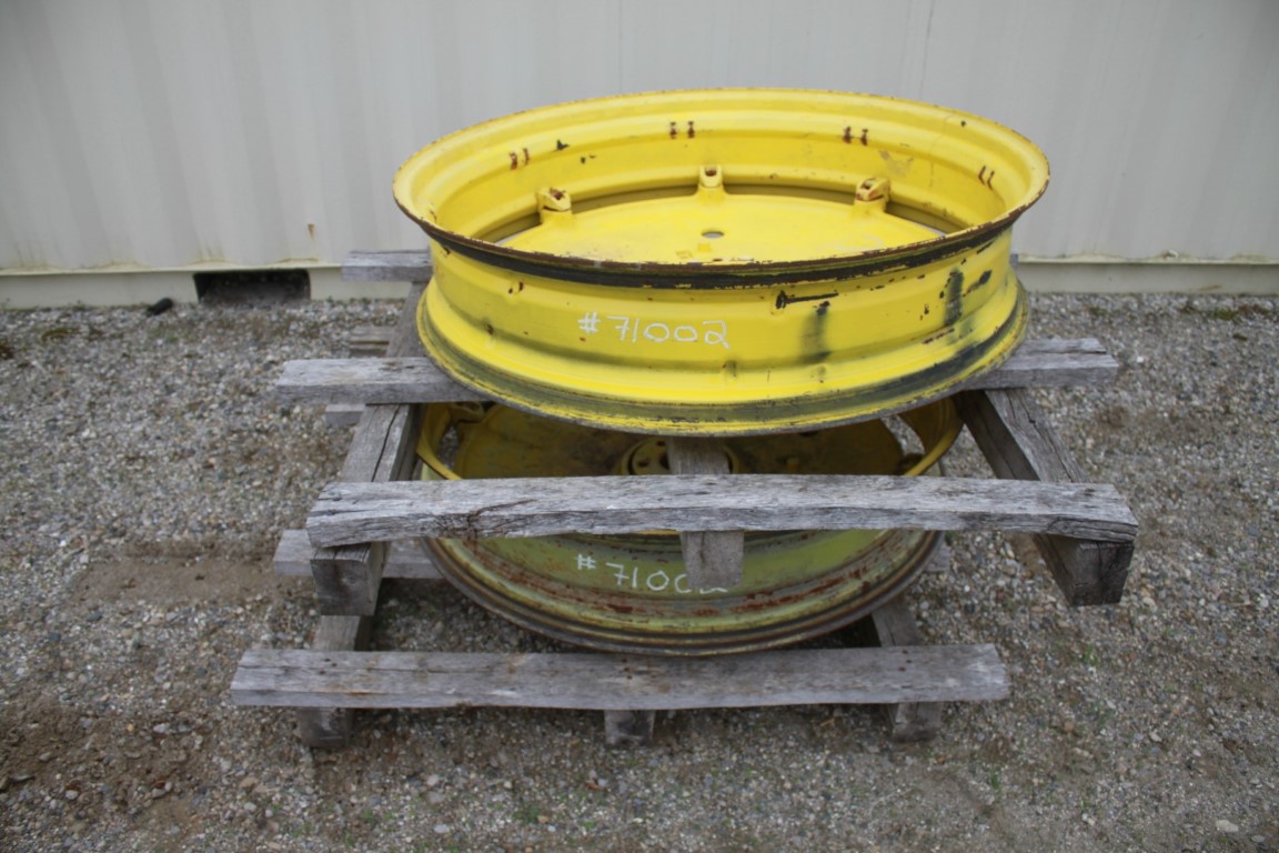 9"-42" rim to fit 12.4x42 tire, JD yellow, R&P cast centers 8" clamp, hubs 3 1/8 - Image 4