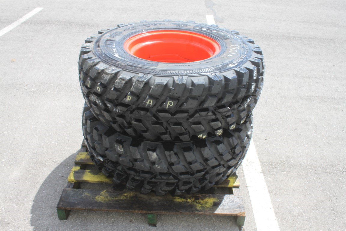 Nokian Pair of 360/80R20 tires on 8 bolt steel Kubota OEM rim, 100% tread, 6"pilot, 8" bolt circle, orange - Image 3