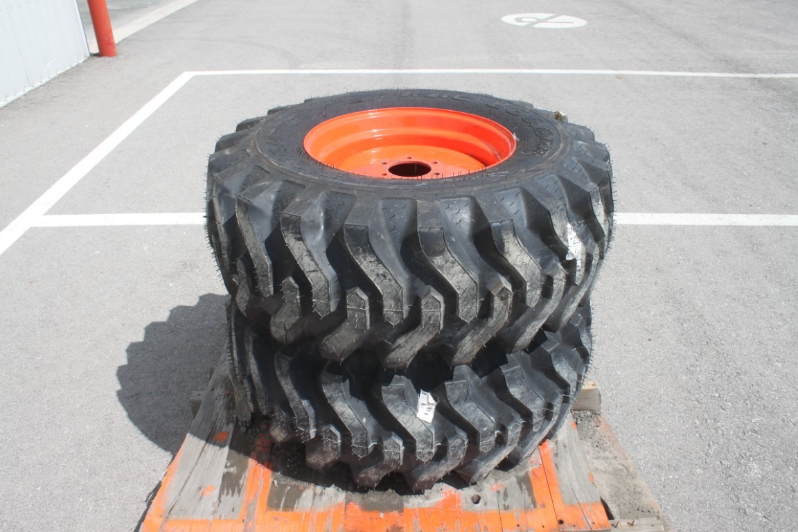Titan pair of 15x19.5 on Kubota rim, 100% tread - Image 4