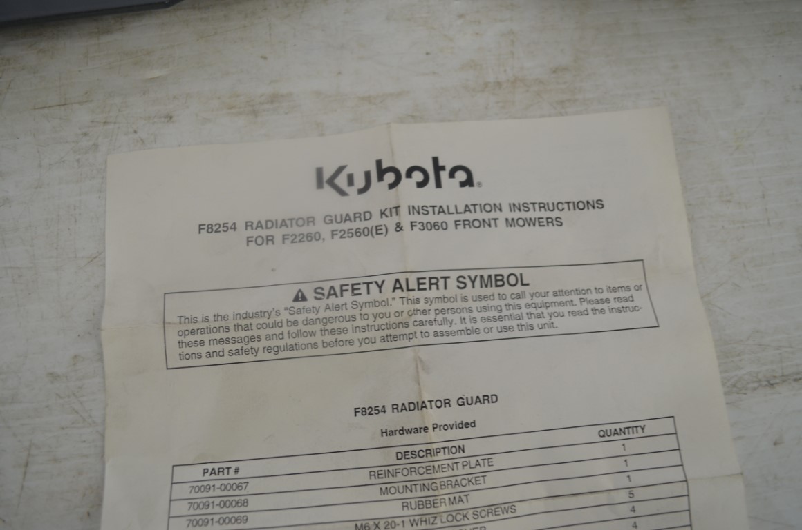 一 Kubota radiator guard to fit F2260, F2560€ & F3060 front mowers, part number F8254 - Image 6