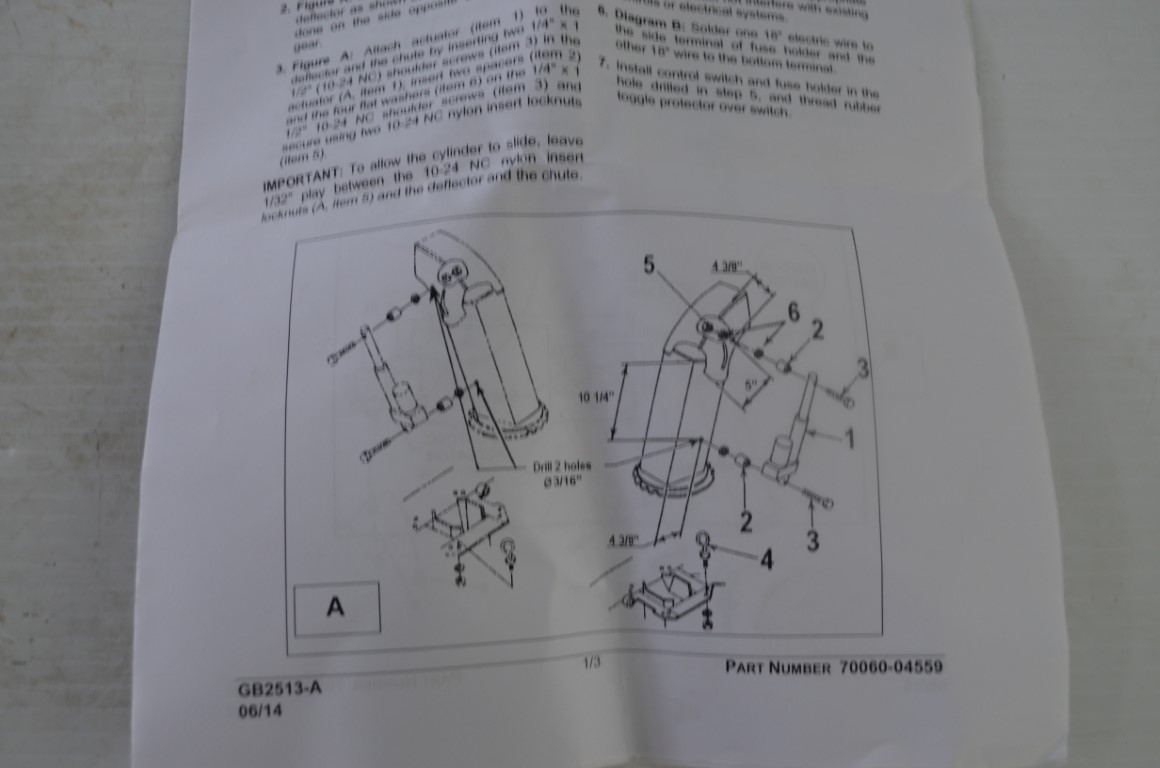 一 Kubota wiring electric chute deflector, part number 700600455 - Image 4