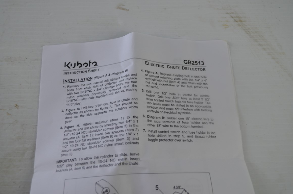 一 Kubota wiring electric chute deflector, part number 700600455 - Image 5