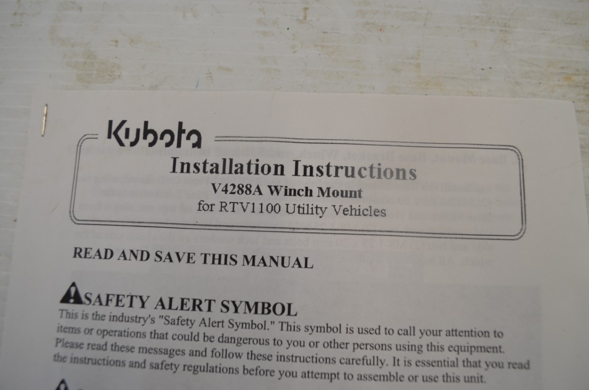 一 Kubota winch bracket to fit RTV 1100, part number V4288A - Image 11