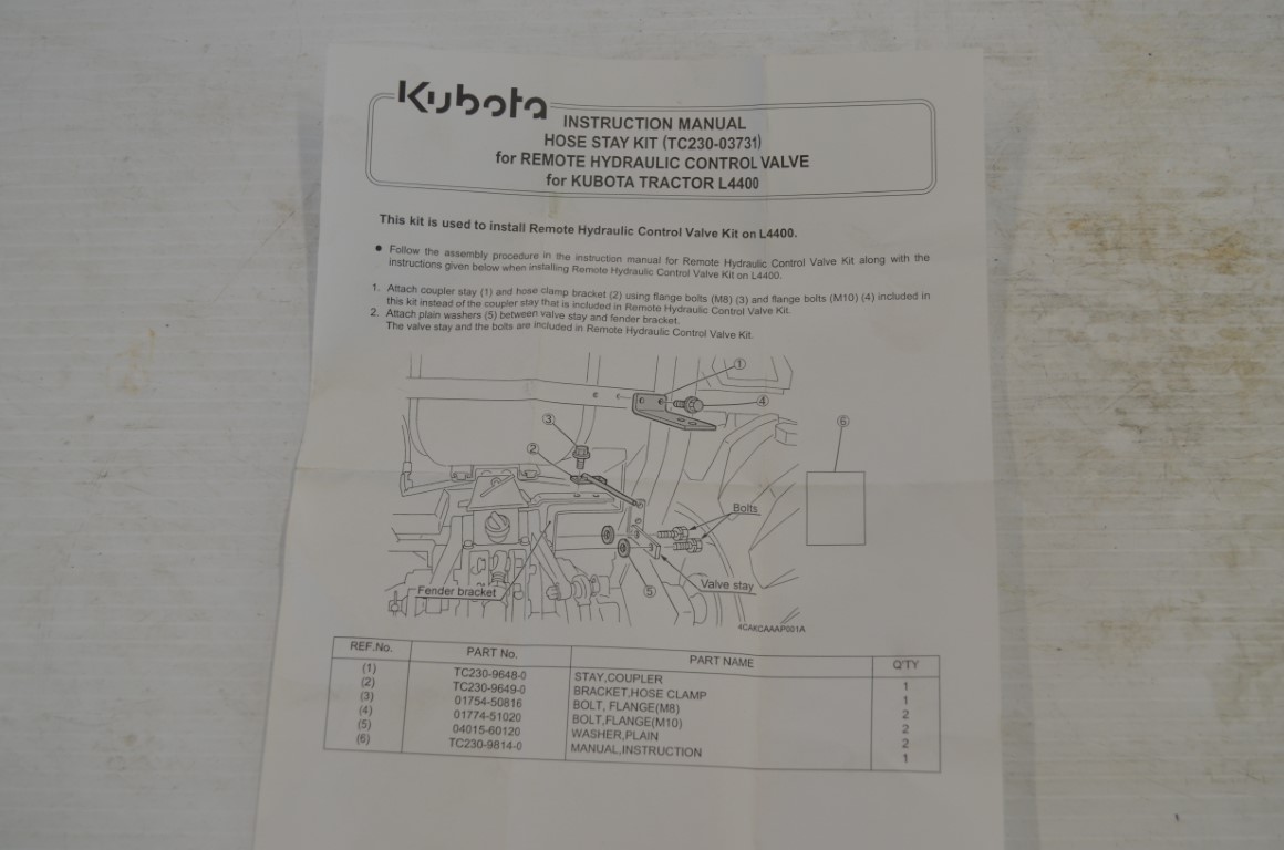 一 hose stay kit for rear remote valve, part number L8310 - Image 12