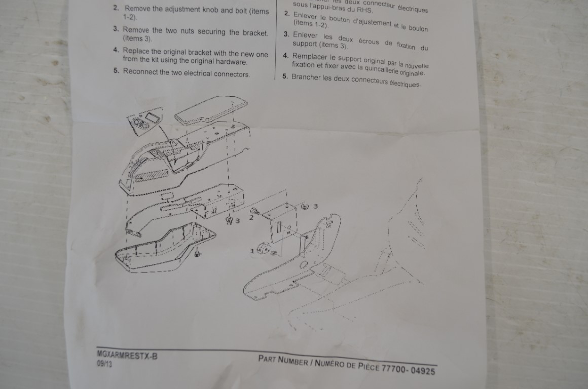 一 M-GX armrest bracet, part number MGXARMRESTX - Image 6